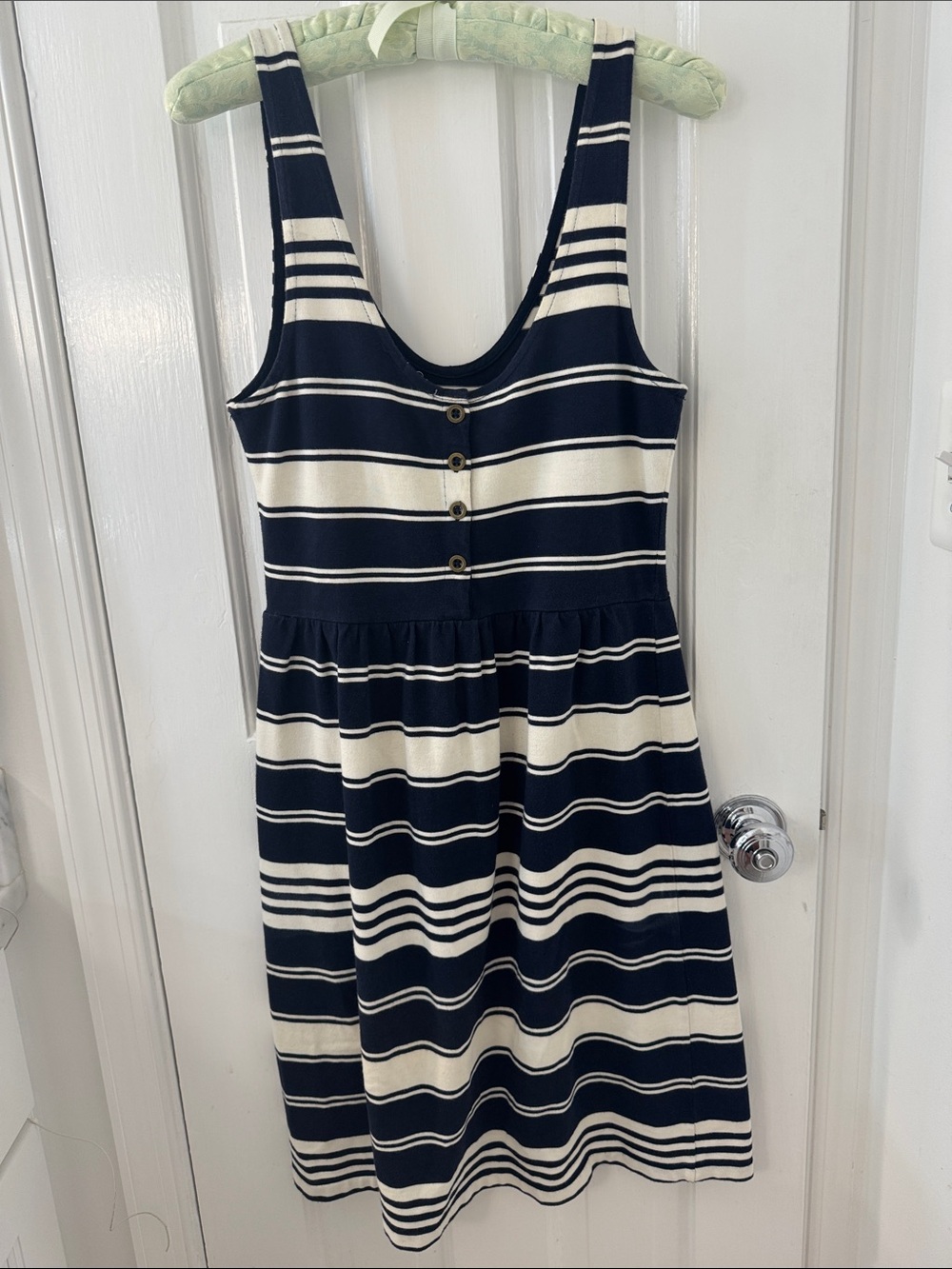J Crew Striped Navy and White Sleeveless Summer Dress